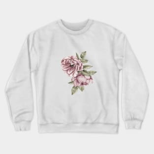 Two Dusty Pink Roses Crewneck Sweatshirt